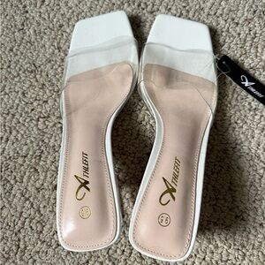 Women's White and Cream Heels